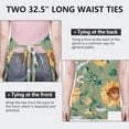 thumbnail image 6 of Green White Daisy Sunflower Pattern Apron-Garden Aprons for Women with Pockets-Cotton Linen Waterproof Kitchen Cooking Gardening Aprons Adjustable for Kitchen,Cooking,BBQ and Salon 33x27 Inch, 6 of 7