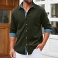 thumbnail image 5 of Gytharion Men's Corduroy Jackets Lightweight Casual Long Sleeve Fall Jacket Loose Comfy Button Down Lapel Shirt Jacket with Pockets, 5 of 7
