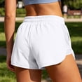 thumbnail image 6 of Cagogo Women Plus Size Elastic Waist Shorts with Pockets Quick Dry Sporty Running Yoga Workout Lounge Casual Athletic Bottoms, White M, 6 of 7