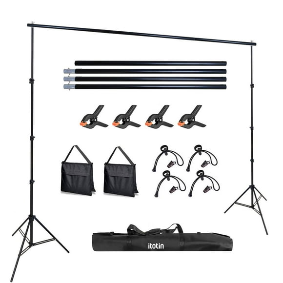 Photo Backdrop Stand, 10x9ft(WxH) Adjustable Photography Backdrop Stand, Aluminum Alloy Studio Photo Background Stand Support System for Party, Wedding, Photography, Advertising Display
