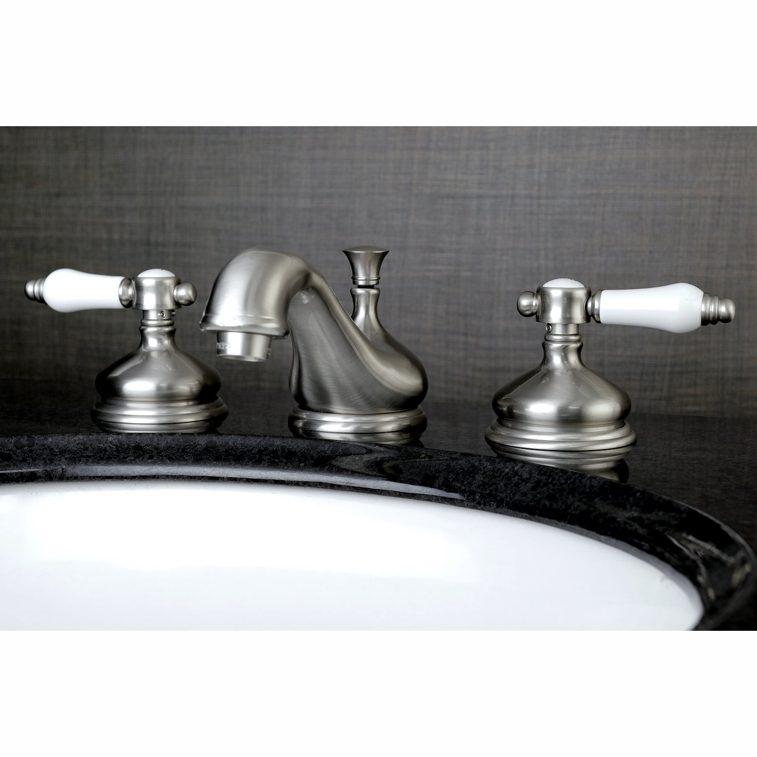 Kingston Brass KS1168BPL 8 in. Widespread Bathroom Faucet, Brushed Nickel