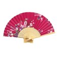 thumbnail image 2 of YAOMOBB Elegant Folding Fan Double Sided Flower Pattern Bamboo Catwalks Lightweight Hand Held Party Props, 2 of 7