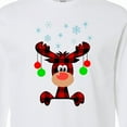 thumbnail image 4 of Inktastic Cute Flannel Reindeer with Christmas Bulbs and Snowflakes Long Sleeve T-Shirt, 4 of 5