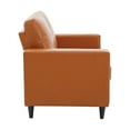 thumbnail image 5 of Veryke Contemporary Home Office Upholstered Loveseat Sofa with Wood Frame in Brown PU Leather, 5 of 7