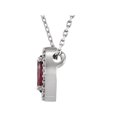 thumbnail image 2 of 14k White Gold Mozambique Garnet 7x5mm Polished Mozambique Garnet and .06 Dwt Diamond Necklace Pendant Necklace for Wome, 2 of 2