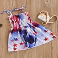 thumbnail image 3 of Kids Girls Spaghetti Strap Dress Star Print Casual Sleeveless Ruched Summer Princess Dress Party Wear, 3 of 7