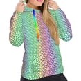 thumbnail image 5 of Yiaed Rainbow Peacock Feathers Print Womens Casual Hoodies Crew Neck Long Sleeve Sweatshirts With Pocket Pullover Tops Women's Hooded Sweatshirt-XX-Large, 5 of 5