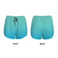 thumbnail image 3 of Balery Teal Turquoise Pantalones cortos deportivos para mujer con forro y dos bolsillos, elásticos, para entrenamiento, gimnasio, yoga-Large, 3 of 7