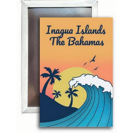 

Inagua Islands The Bahamas Souvenir 2x3 Fridge Magnet Wave Design