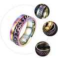 thumbnail image 3 of Anillo de acero de titanio unisex de moda, giratorio, con números romanos., 3 of 6
