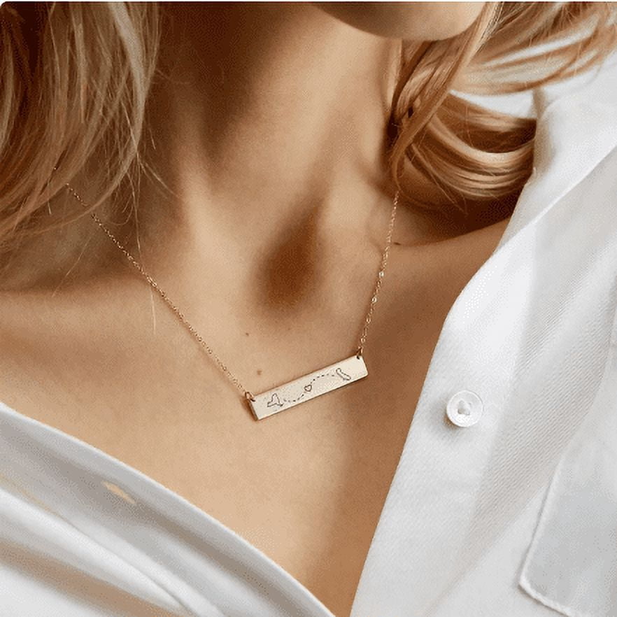 State Relationship Necklace Gift for Best Friend - Long Distance Necklace Personalized - Custom State Necklace - Birthday Gifts for Her