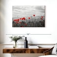 thumbnail image 3 of Elephant Stock Red Poppy Field Pop Wall Art - Horizontal Canvas Wall Art - Living Room Wall Decor - Floral And Botanical Canvas - Red And Gray Decor - 36" x 24", 3 of 8