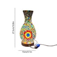 thumbnail image 3 of USB Glass Vase LED Night Light 13.77In Mediterranean Geometric Pattern 2 In 1 Vase Ambient Lamp 3 Level Dimming Flicker Light for Bedroom Bedside Living Room Homestay Housewarming Holiday Gift Decor, 3 of 6