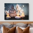 thumbnail image 3 of wall26 Canvas Print Wall Art Japanese Buddha Statue White Daisy Flowers Candles Nature Wilderness Photography Realism Rustic Landscape Colorful Multicolor for Living Room, Bedroom, Office - 24"x, 3 of 5