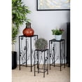thumbnail image 3 of DecMode Contemporary Iron Plantstands, Matte Black 28"H, Set of 3, 3 of 15