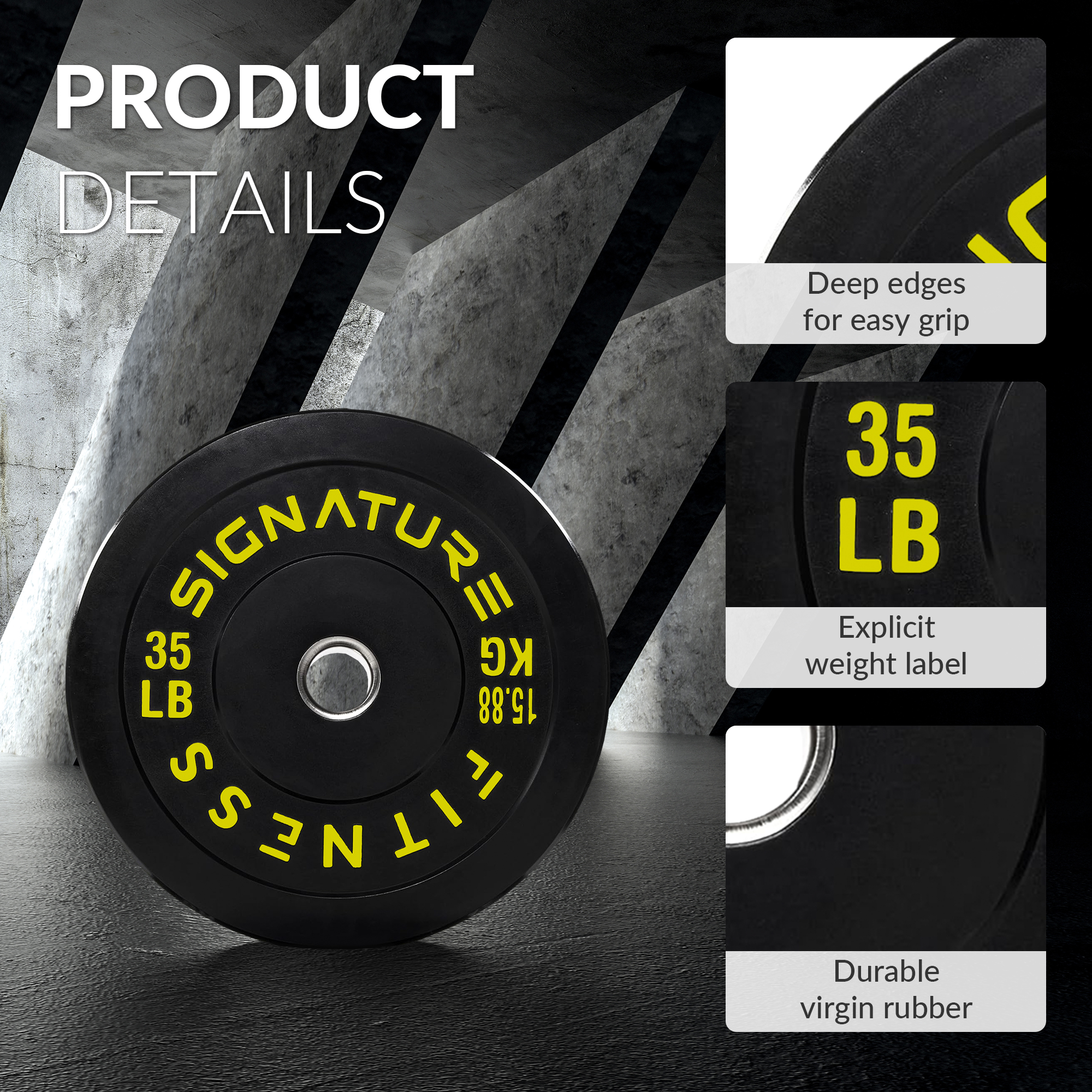BalanceFrom 5FT Barbell Set with Color Letter Rubber Bumper Plates & Small Hub – Includes Pairs of 25LB, 35LB, 45LB, 55LB, Available in 120LB, 210LB, or 320LB Sets