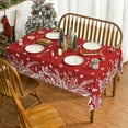 thumbnail image 2 of Christmas Tablecloth 60×60 Inch, Floral Leaf Red Washable Table Cover for Party Picnic Dinner Decor, 2 of 6