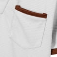 thumbnail image 6 of Men's Waffle Knit Henley T-Shirt Notch V Neck Short Sleeve Casual Summer Beach Top Color Block Breathable Shirt Regular Fit Lightweight Fashion Tee with Pocket, 6 of 9