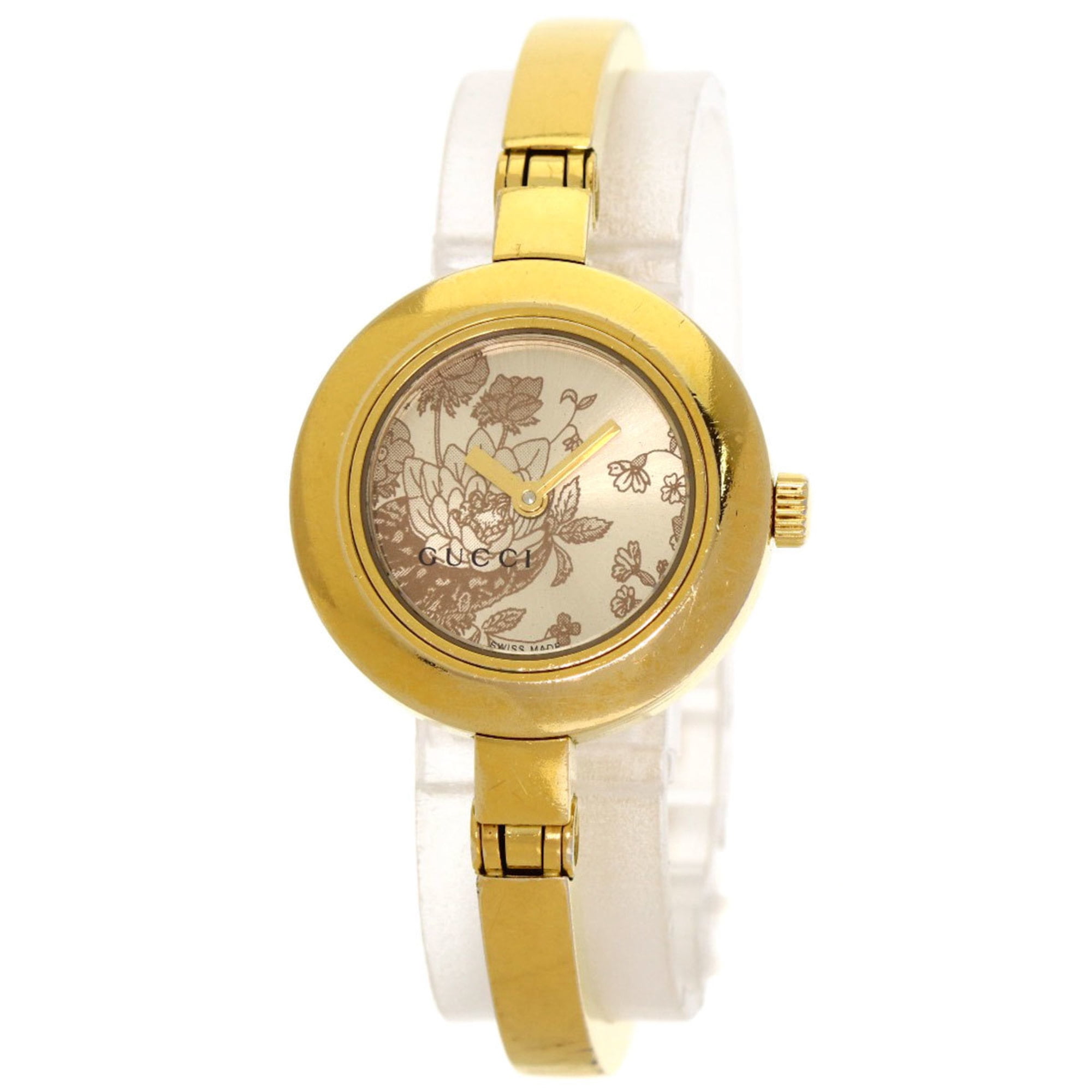 Pre-Owned Gucci 105 Flora Watch GP/GP Women's GUCCI (Good