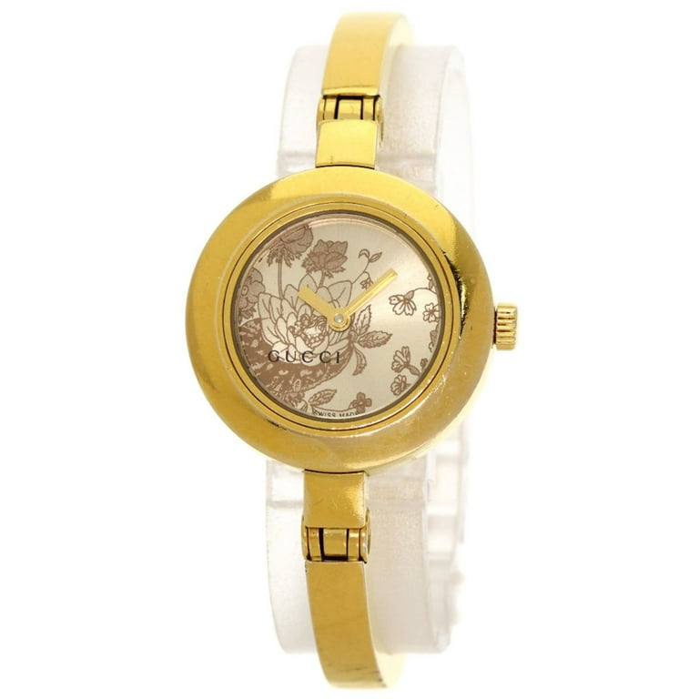 Pre-Owned Gucci 105 Flora Watch GP/GP Women's GUCCI (Good