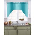 thumbnail image 2 of Turquoise Ombre Kitchen Swag Valances for Windows, Modern Abstract Art Swag Valances Curtains for Living Room, Rod Pocket Window Treatments for Bathroom, Bedroom, Cafe, 56"x36", 2 of 6