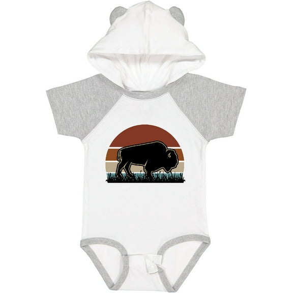 Inktastic Buffalo Retro Sunset Bison Boys or Girls Baby Bodysuit