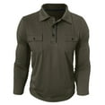 thumbnail image 6 of HOMADLES Men Polo T-Shirts with Pockets on Front Long Sleeve Casual Lapel Tee for Men Soft Stretch Golf Shirt B Army Green XL, 6 of 6