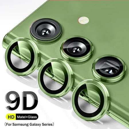 Image of Camshield Metal Lens Rings For Samsung Galaxy A54 A34 A24 A14 A25 A15 A35 A05 Camera Glass Protector Alloy Frame Cap Cover Film Green For Galaxy A34