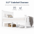 thumbnail image 4 of Ktaxon Twin Wood Platform Bed with Headboard, Teen Bed, White, 4 of 11