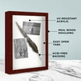 thumbnail image 2 of 11x11 Shadow Box Frame Brown | 1.625 inches Deep Real Wood Traditional Shadowbox Display Frame | UV, 2 of 8
