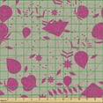 thumbnail image 2 of Botanical Upholstery Fabric by the Yard, Floral Theme Monochrome Pinkish Different Kind Flowers and Leaves, Decorative Fabric for DIY and Home Accents, Pale Almond Green Magenta by Ambesonne, 2 of 5