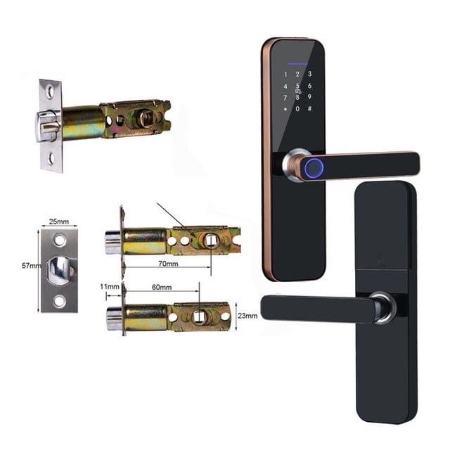 Door Lock, Tuya Electronic Smart Door Lock With Biometric Fingerprint / Smart Card / Password / Key Unlock/ USB Emergency Charge ,Easy to Install