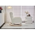 thumbnail image 6 of Cotton Linen Fabric Nursery Rocking Chair Indoor with High Backrest Rocking Accent Chair and Adjustable Footrest for Livingroom, Bedroom, 6 of 7