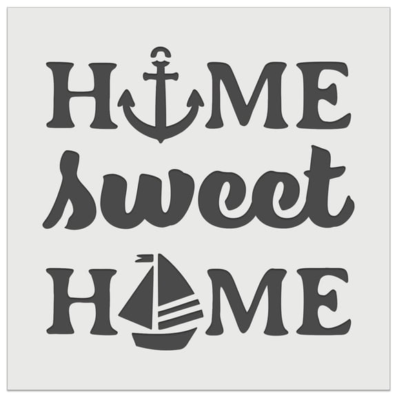 Nautical Beach Home Sweet Home DIY Cookie Wall Craft Stencil - 5.5 Inch