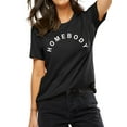 thumbnail image 3 of Xuanfei Women Homebody Letter Crew Neck Short Sleeve Pullover Solid Color T-Shirt, 3 of 8