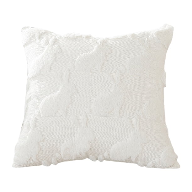 Casa Almohada Jacquard Con Conejo Pascua 45x45 Cm para Sala Estar () Blanco