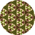 thumbnail image 1 of Ahgly Company Indoor Round Patterned Metallic Gold Area Rugs, 6' Round, 1 of 6
