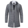 thumbnail image 2 of Lovskoo Mens Sweaters Zipper Long Sleeve Hooded Sweater Coat Long Sleeve Casual Outwear & Jackets Dark Gray, 2 of 5