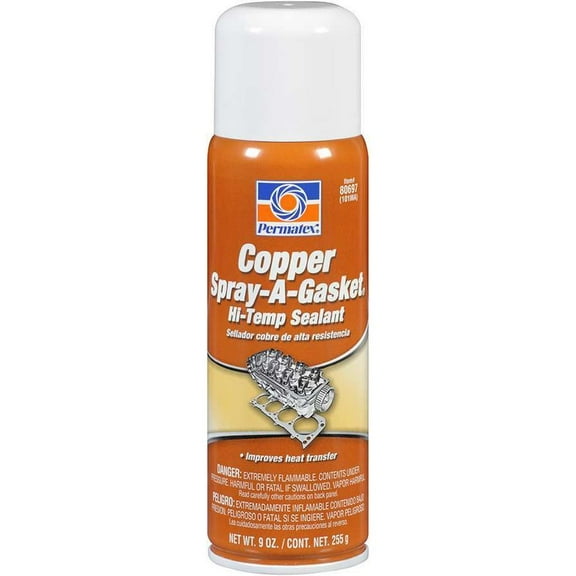 Permatex Copper Gasket Hi-Temp Sealant, Fast-Drying, Automotive Adhesives, 8x2.65x6.4 in