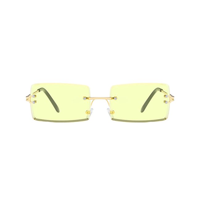 Sonducket Gafas de sol de moda sin montura Gafas de sol rectangulares Gafas de moda de verano UV400 Lentes ocho
