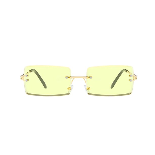 Sonducket Gafas de sol de moda sin montura Gafas de sol rectangulares Gafas de moda de verano UV400 Lentes ocho