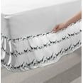 thumbnail image 2 of Animal Bed Skirt, Monochrome Style Fauna Line with Zebra Giraffe Antelope Pattern in a Row, Elastic Bedskirt Dust Ruffle Wrap Around for Bedding Decor, 4 Sizes, Charcoal Grey White, by Ambesonne, 2 of 2