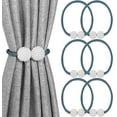 thumbnail image 1 of LAICAIW 6 Pack Attaches Magnétiques pour Rideaux, Attaches Décoratives pour Rideaux de Fenêtre (Bleu Marine), 1 of 6