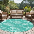 thumbnail image 4 of Round Rug 7Ft Washable Non-Slip, Teal Coastal Circle Area Rugs for Living Room Bedroom, Nautical Beach Starfish Coral Summer Indoor Floor Mats Carpet Runner for Home Decor Aesthetic, 4 of 8