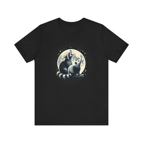 Funny Raccoon and Opossum Howling at the Moon T-Shirt, Nature Gift T Shirt,