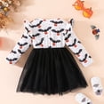 thumbnail image 6 of lnmuld Halloween Tutu Dress Long Sleeve Ruffle Top Bat Cat Print Cosplay Party Outfit 4-5 Years, 6 of 8