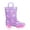 Purple Unicorn, variant on Toddler Kids Rain Boots Boys Light Up Waterproof Boots with Handles, Navy Space, Toddler Size 7
