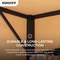 thumbnail image 5 of Sunjoy 10 x 12 ft Wall Mounted Gazebo with Weather Resistant Fabric Roof, Black Aluminum & Metal Frame Lean to Gazebo with Curtains and Netting, 5 of 11