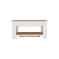 thumbnail image 2 of We Have Furniture Storage Table Polgon, Extendable Table Shelf, Light Oak / White Finish, 2 of 6