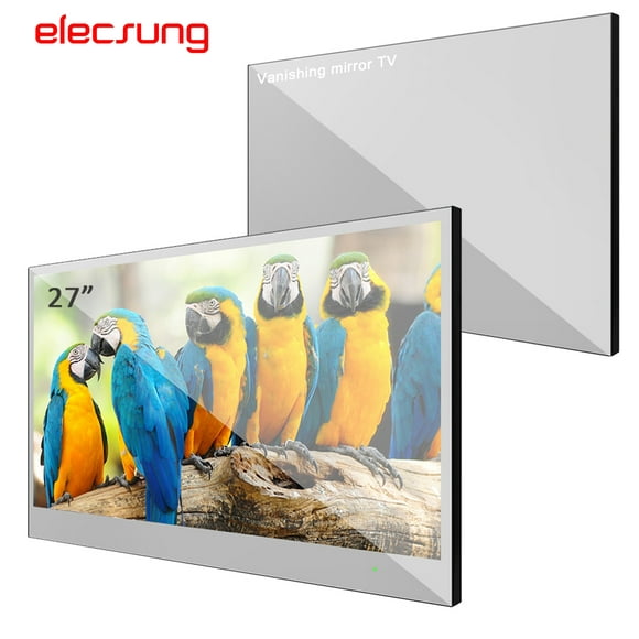 Elecsung 27 Pouces Smart Miroir Finition LED Android TV Salle de Bain WiFi Douche Étanche Télévision
